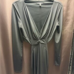 Express Short Black Long Sleeve Dress with Knot